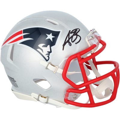 A.J. Brown New England Patriots Autographed Fanatics Authentic Riddell Speed Mini Helmet