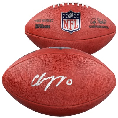 Christian Gonzalez New England Patriots Autographed Fanatics Authentic Duke Full Color Football