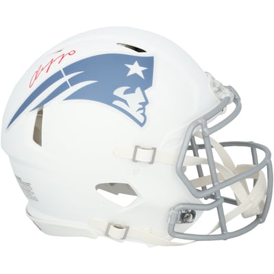 Christian Gonzalez New England Patriots Autographed Fanatics Authentic Riddell Rivalry Speed Authentic Helmet