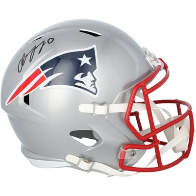 Christian Gonzalez New England Patriots Autographed Fanatics Authentic Riddell Speed Replica Helmet