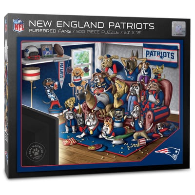 New England Patriots Fanpoint Purebred Fans 18'' x 24'' A Real Nailbiter 500-Piece Puzzle