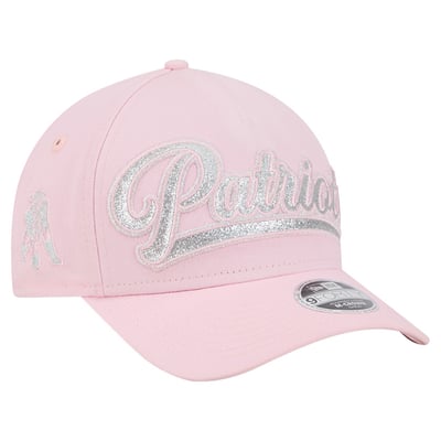 New England Patriots New Era Girls' Throwback Glitz A-Frame 9FORTY Adjustable Hat - Pink