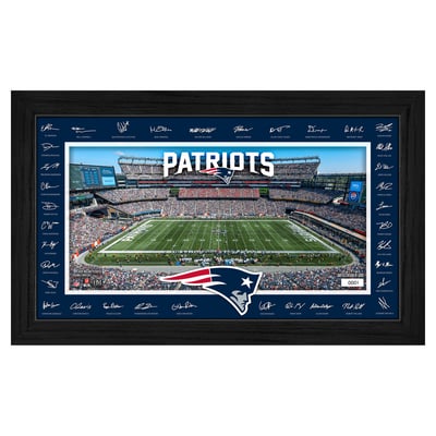 New England Patriots Highland Mint 12" x 20" 2026 Signature Gridiron Panoramic Framed Photo