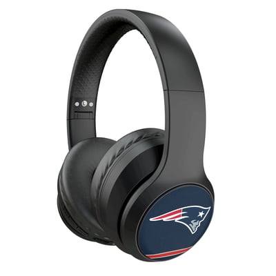 New England Patriots Keyscaper Stripe Wireless Bluetooth Headphones With Case