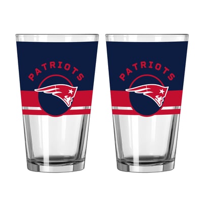 New England Patriots Logo Brands Two-Piece 16oz. Horizon Pint Glass Set