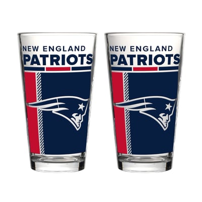 New England Patriots Logo Brands Two-Piece 16oz. Pint Glass Set
