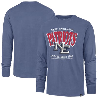 New England Patriots '47 Rivalries Collection Checkdown Franklin Long Sleeve T-Shirt - Blue