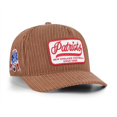 New England Patriots '47 Throwback Corduroy Patch Hitch Adjustable Hat - Brown