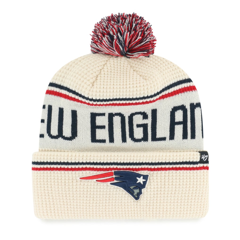 Men's '47 Natural New England Patriots Quattrle Cuffed Knit Hat with Pom