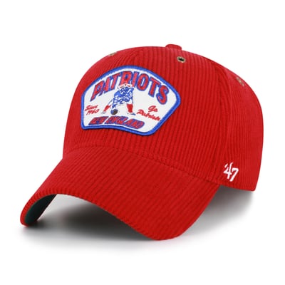 New England Patriots '47 Throwback Accordia Corduroy MVP Adjustable Hat - Red