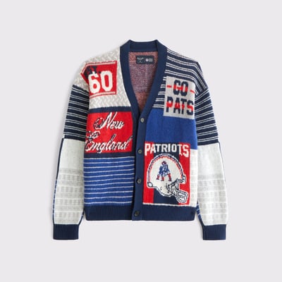  New England Patriots Abercrombie & Fitch Cardigan Sweater - Navy