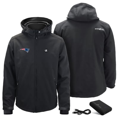 New England Patriots ActionHeat 5V Softshell Heated Jacket - Black