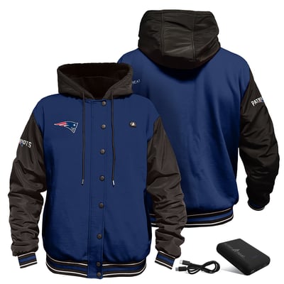 New England Patriots ActionHeat 5V Heated Varsity Jacket - Navy