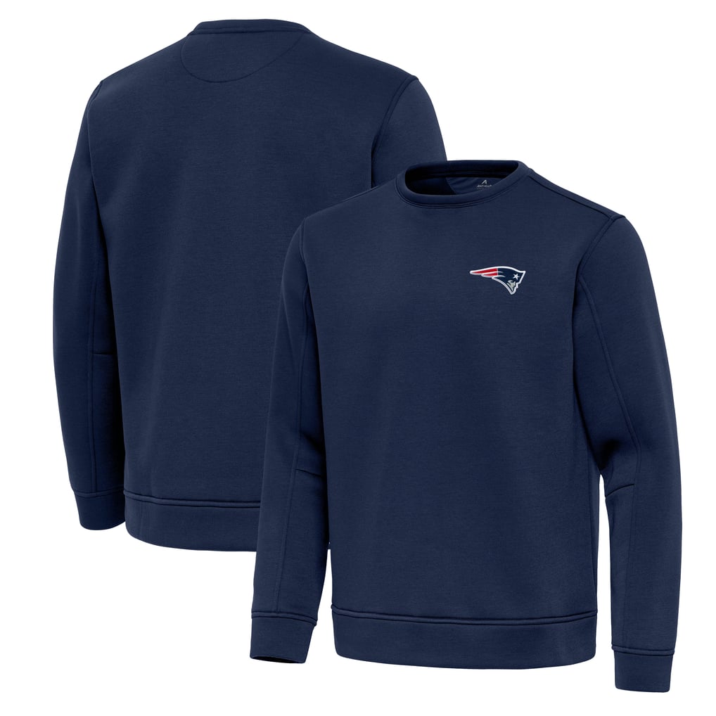 New England Patriots Antigua Relevant Lightweight Pullover Sweatshirt - Navy
