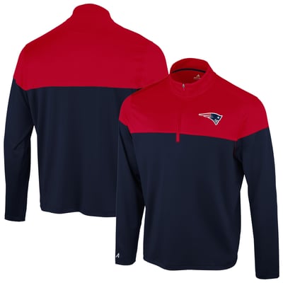 New England Patriots Antigua Hinder Quarter-Zip Pullover - Navy/Red
