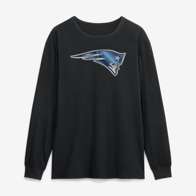 New England Patriots  Metallic Mascot Long Sleeve T-Shirt - Black