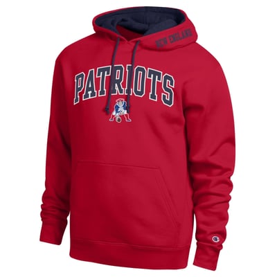 New England Patriots Champion Contrast Hoodie - Red/Navy