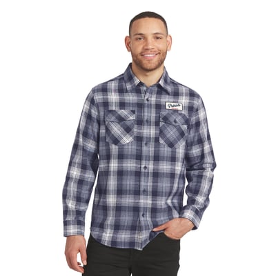  New England Patriots Darius Rucker Collection by Fanatics Plaid Button-Up Flannel Shirt - Navy
