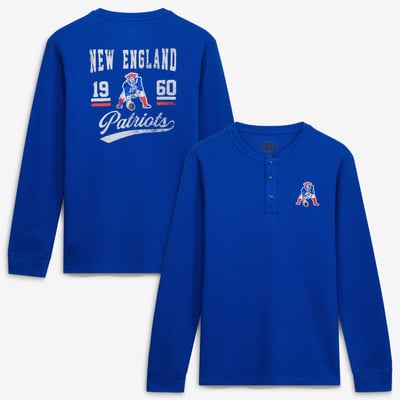  New England Patriots Darius Rucker Collection by Fanatics Waffle-Knit Henley Long Sleeve T-Shirt - Royal