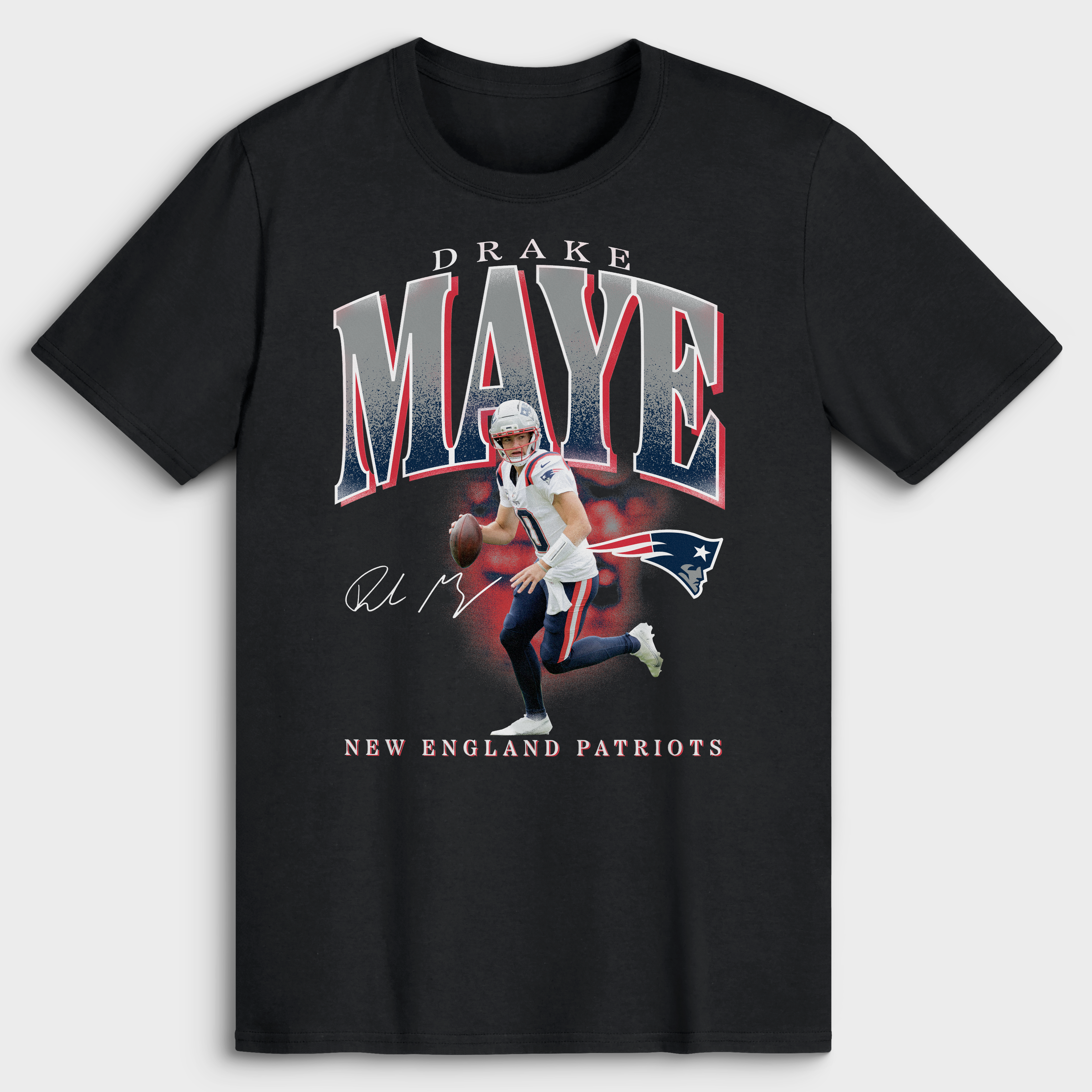 Men's New England Patriots Drake Maye Black Player Hype T-Shirt