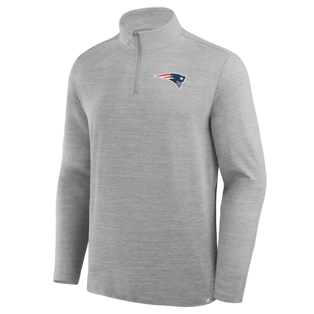 Men's New England Patriots Fanatics Heather Gray Clutch Quarter-Zip ...