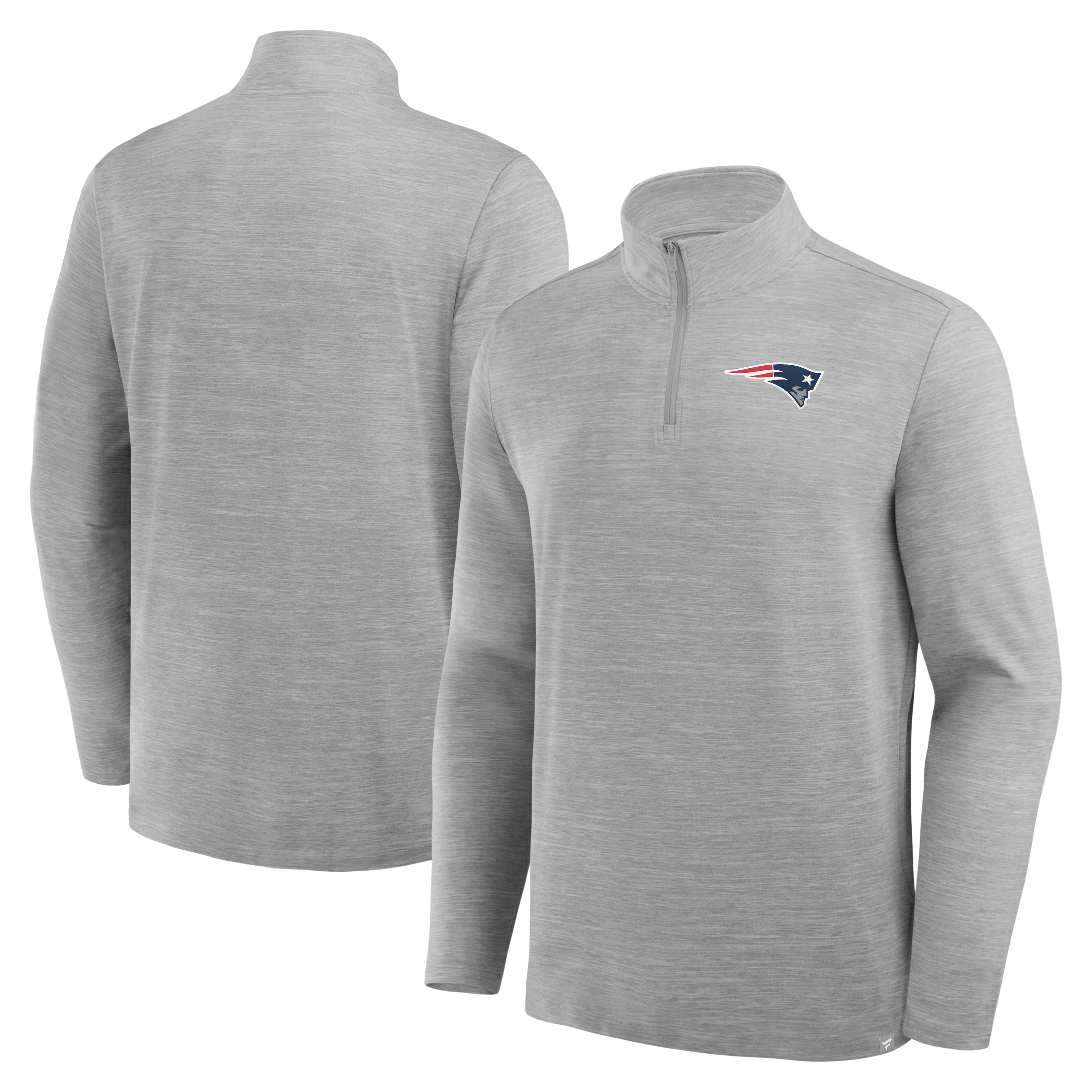 Fanatics New England Patriots Heather Gray Clutch Quarter-Zip Pullover
