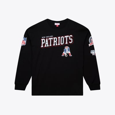  New England Patriots Mitchell & Ness Big & Tall Training Camp Long Sleeve T-Shirt - Black