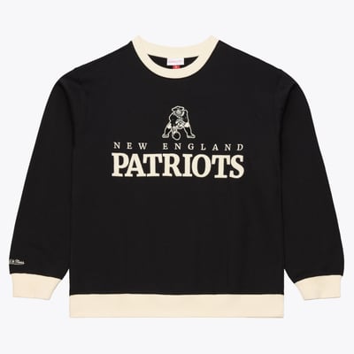  New England Patriots Mitchell & Ness Cookies and Cream Crewneck Sweatshirt - Black