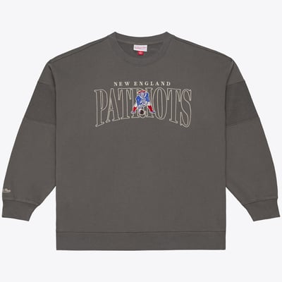  New England Patriots Mitchell & Ness Oversized Heritage Hues Fleece Sweatshirt - Gray
