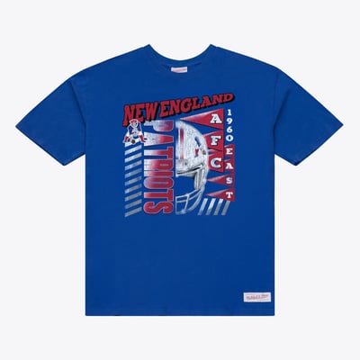 New England Patriots Mitchell & Ness Core Essentials Street Graphic T-Shirt - Royal
