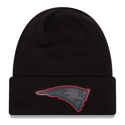 New England Patriots New Era Chrome Cuffed Knit Hat - Black
