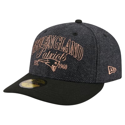 New England Patriots New Era Faux Wool 59FIFTY Fitted Hat - Black