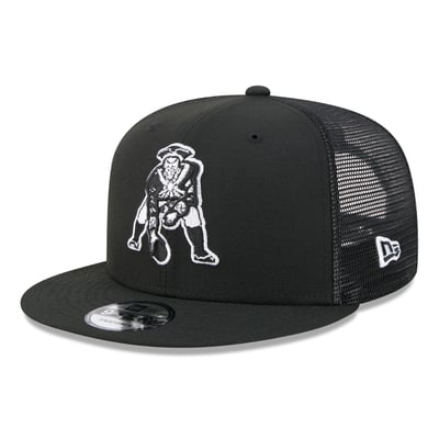New England Patriots New Era 9FIFTY Snapback Trucker Hat - Black/White