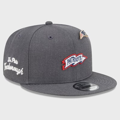 New England Patriots New Era Pennant Pin 9FIFTY Snapback Hat - Charcoal