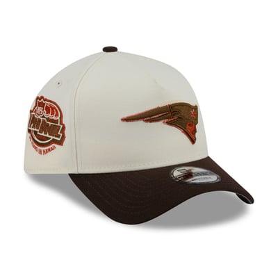 New England Patriots New Era Pumpkin Spice A-Frame 9FORTY Adjustable Hat - Cream/Brown