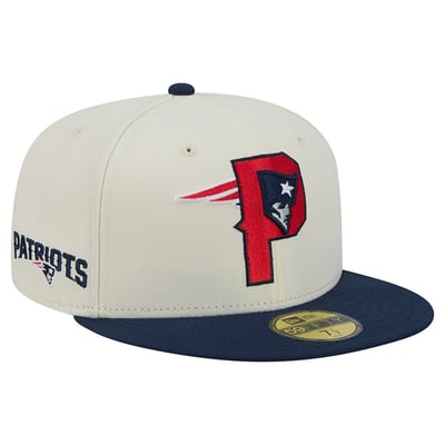 New England Patriots New Era Deceptor 59FIFTY Fitted Hat - Cream/Navy