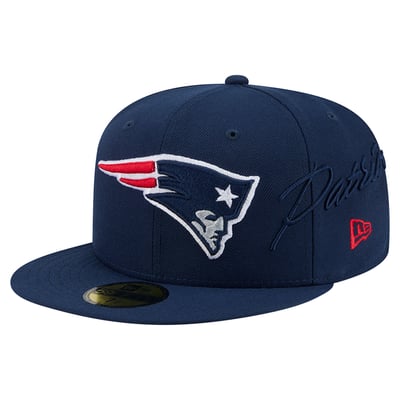 New England Patriots New Era Side Script 59FIFTY Fitted Hat - Navy