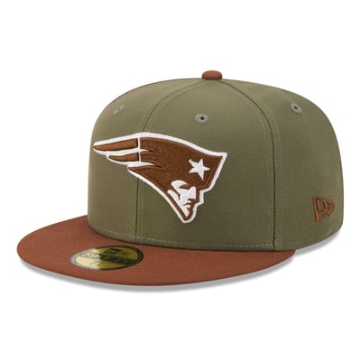 New England Patriots New Era Color Pack 59FIFTY Fitted Hat - Olive/Brown