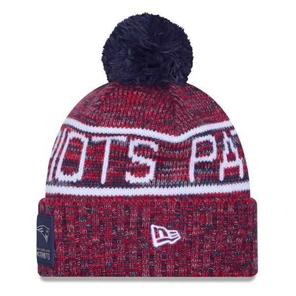 Beautiful Red New Era New England Patriots On Field With Pom Beanie Rare NFL New England Patriots men main image 2