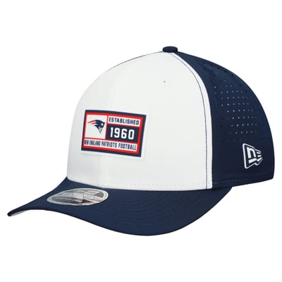  New England Patriots New Era Established Patch 9SEVENTY Adjustable Hat - White/Navy