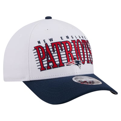 New England Patriots New Era Loyal 9FORTY M-Crown Adjustable Hat - White/Navy