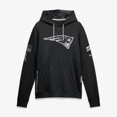  New England Patriots Nike 2026 Salute to Service Sideline Dri-FIT Pullover Hoodie - Black
