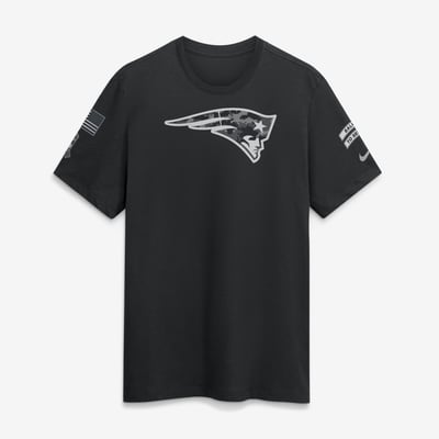  New England Patriots Nike 2026 Salute to Service Slub T-Shirt - Black
