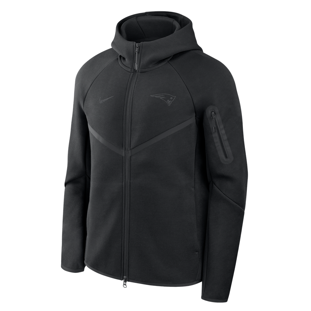 Nike New England Patriots Black Tech Fleece Raglan Full-Zip Windrunner ...