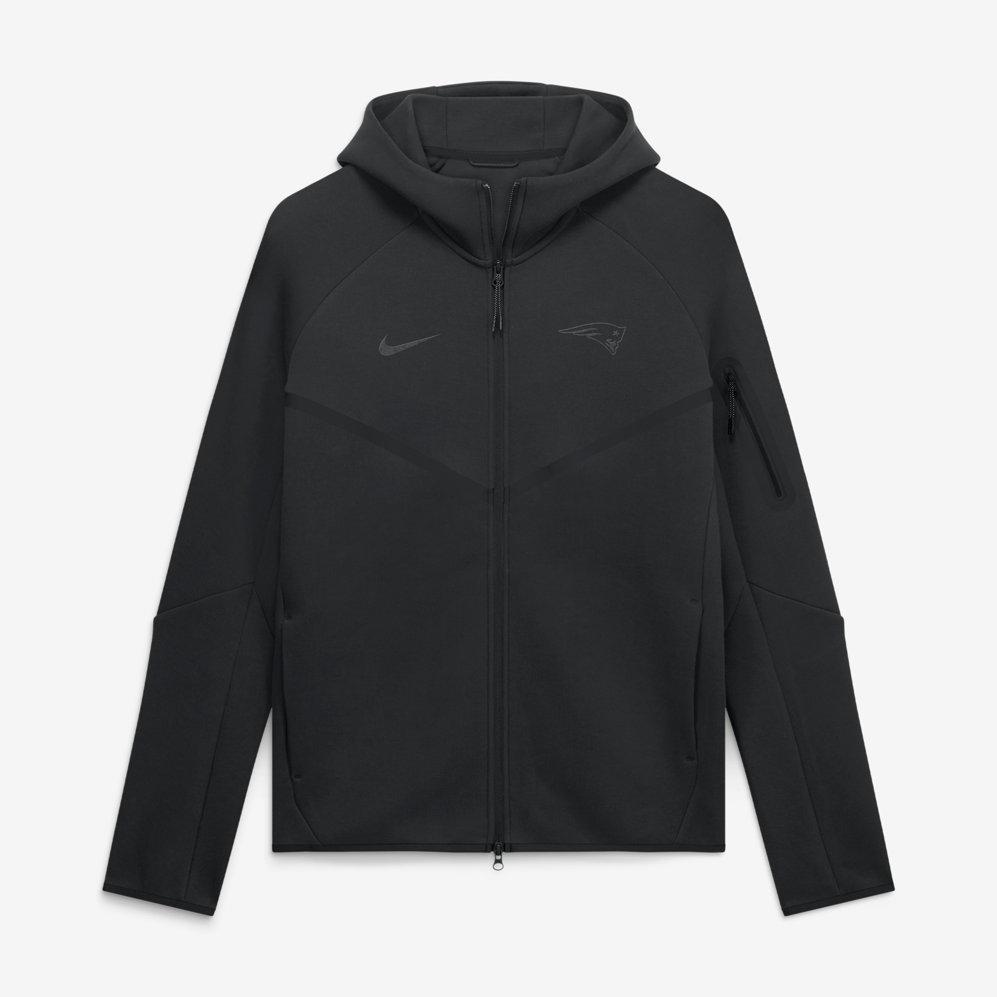Nike New England Patriots Black Tech Fleece Raglan Full-Zip Windrunner ...