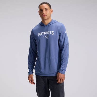  New England Patriots Nike Rivalries Collection Sideline Lightweight Hooded Long Sleeve Top - Blue