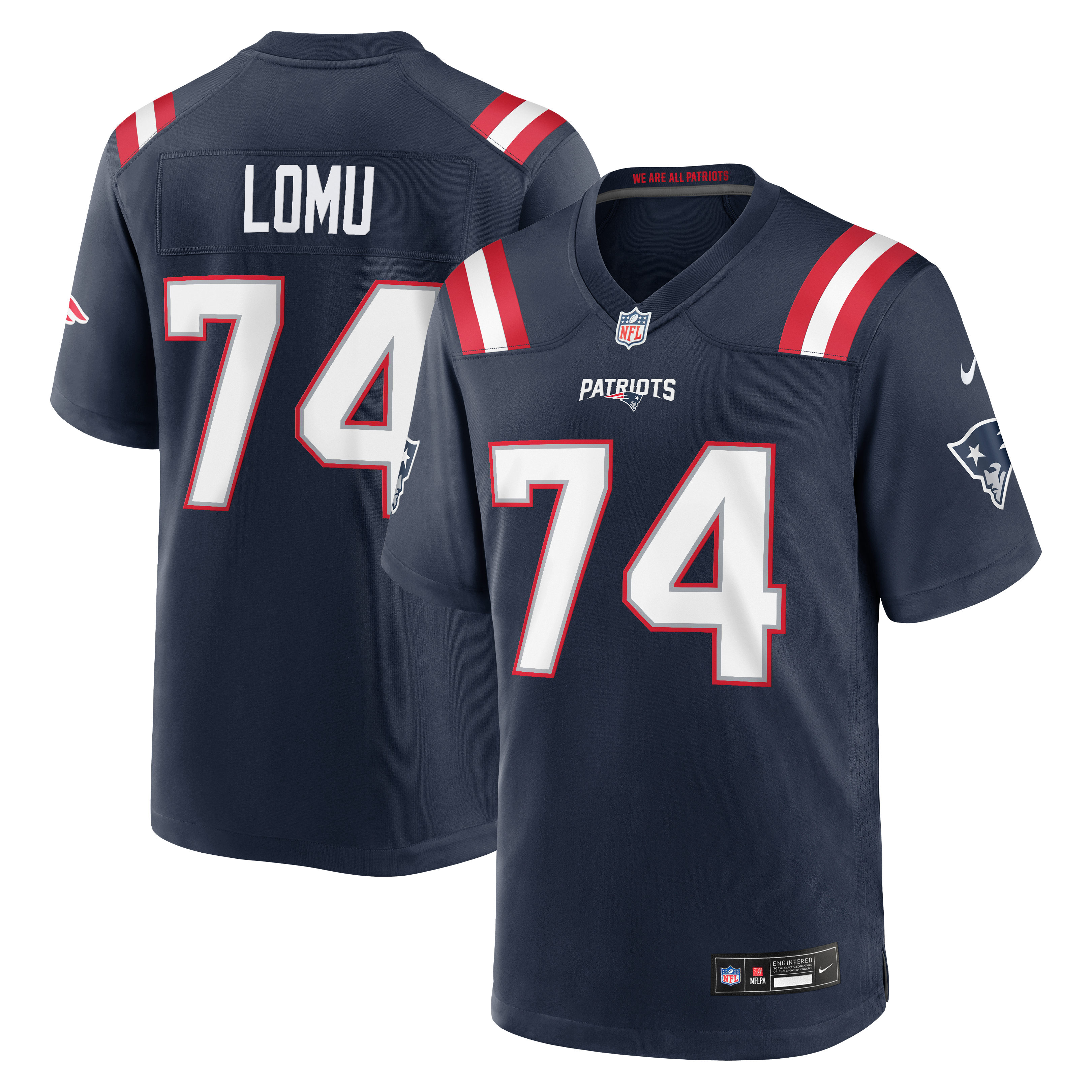 Caleb Lomu New England Patriots 2026 NFL Draft First Round Pick No. 28 Team Game Jersey Navy