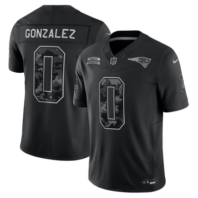 Christian Gonzalez New England Patriots Nike 2026 Salute to Service Stitched Limited Jersey - Black