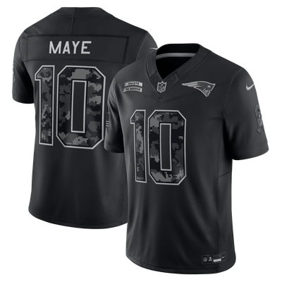 Drake Maye New England Patriots Nike 2026 Salute to Service Stitched Limited Jersey - Black