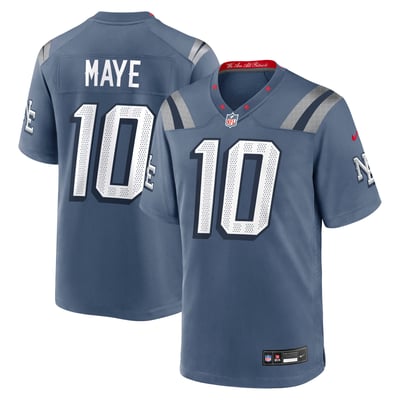 Drake Maye New England Patriots Nike Rivalries Collection Game Jersey - Blue